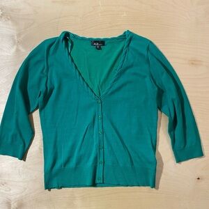 AGB Green Button-Up Cardigan PL (QK)